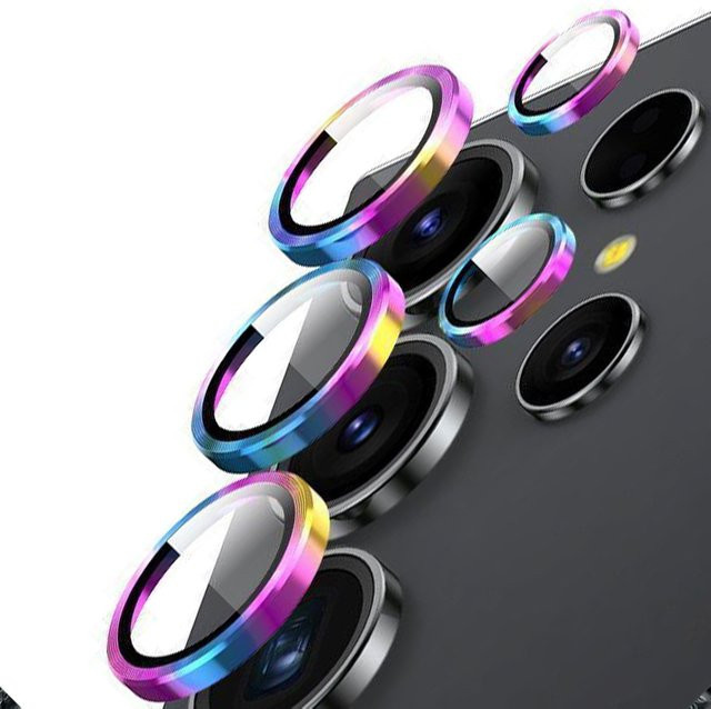 XYun Kamera-Glasgehäuse aus Aluminiumlegierung für Samsung Galaxy S25 Ultra, S24 FE, S25 Plus und S24 Ultra mit 3D Metall-Ring Objektivschutz, Multicolor - Bild 1