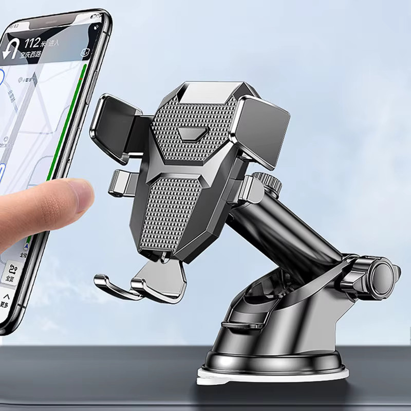 QUERPXAF Autotelefonhalterung mit Saugnapf für GPS und Smartphones in Schwarz - Bild 1