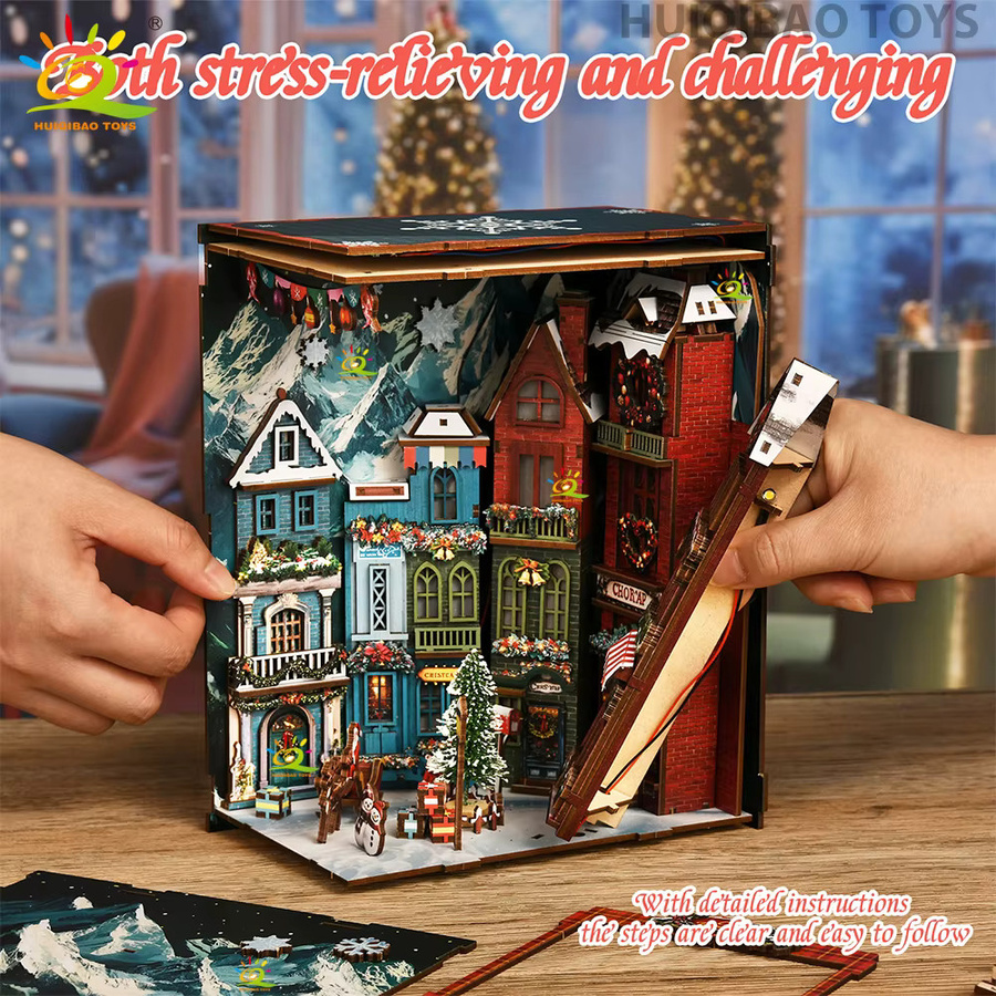 HUIQIBAO Weihnachten Corner Store, 3D Vintage Puzzle, Gebäude, Holz - Bild 2