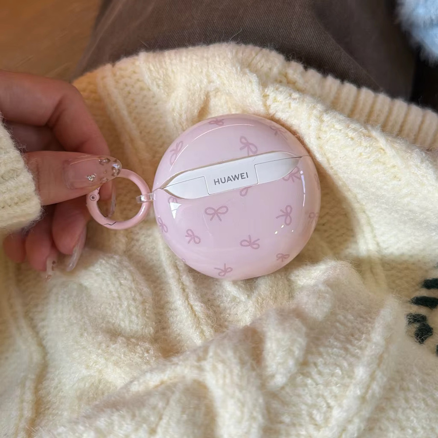 Rosa Stoßfeste Schutzhülle im Ballett-Stil mit Schleife für Huawei FreeBuds 7i 6i 5i SE3 und FreeClip 2 - Bild 3