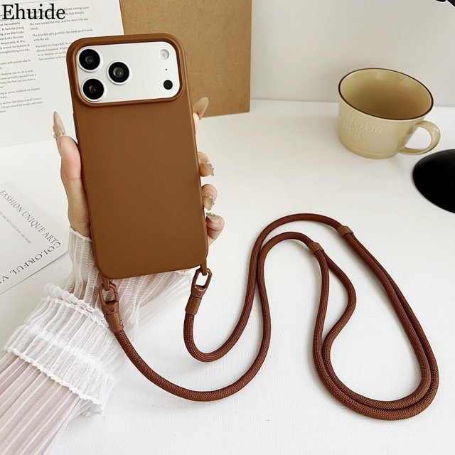 EHUIDE Shockproof Lanyard-Hülle für iPhone mit Crossbody Neck Cord Strap in Schwarz - Bild 1
