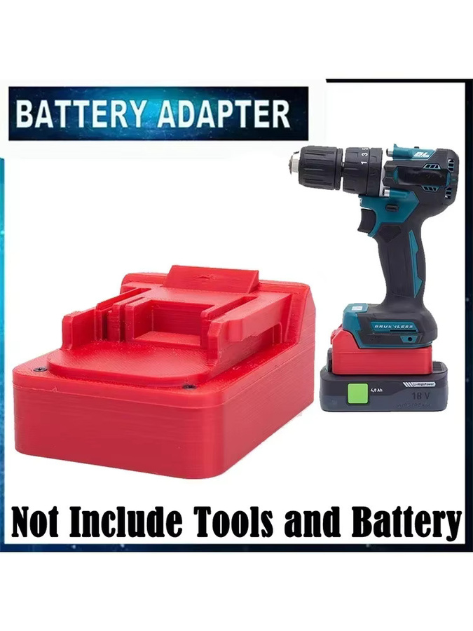 Festool Batterieadapter für 18V Lithium-Akkus zur Nutzung mit Makita 18V Elektrowerkzeugen, kabelloser Konverter in Rot - Bild 3