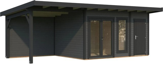 Palmako Holz-Gartenhaus Aurelia Pultdach in Grau und Anthrazit mit Boden und modernem Design B: 739 cm, T: 300 cm, H: 264 cm - Bild 1
