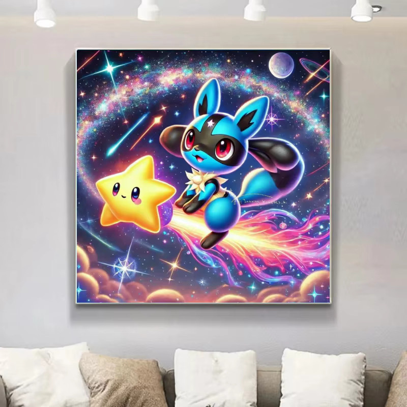 Potdemiel DIY 5D Diamant-Malerei-Set Pokémon Cartoon Motiv in Multicolour zur Wanddekoration - Bild 3