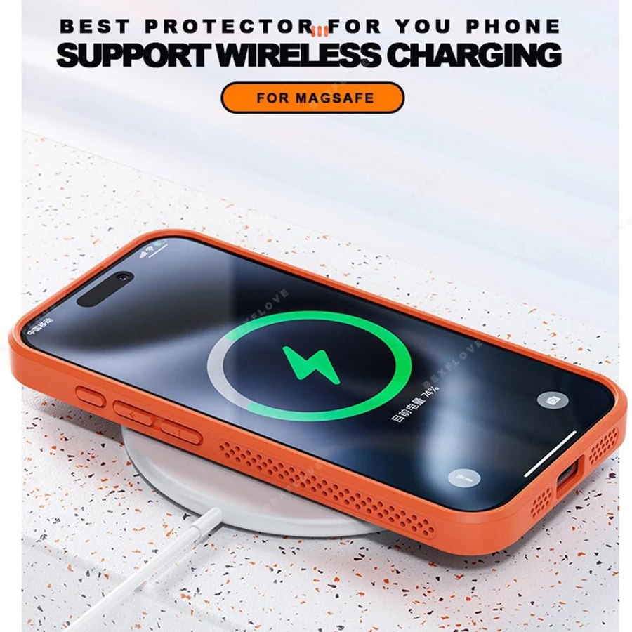 BETYFATE Magnetische Handyhülle in Orange mit Wärmeableitung und Stoßschutz für iPhone Modelle, Mattes Case - Bild 2