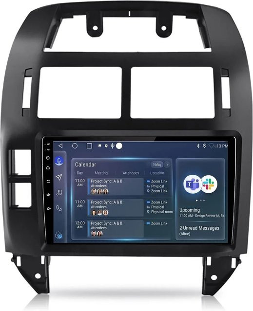 Junsun Autoradio für VW Volkswagen Polo 2001 bis 2009 mit GPS, Bluetooth und Wi-Fi in Schwarz - Bild 1