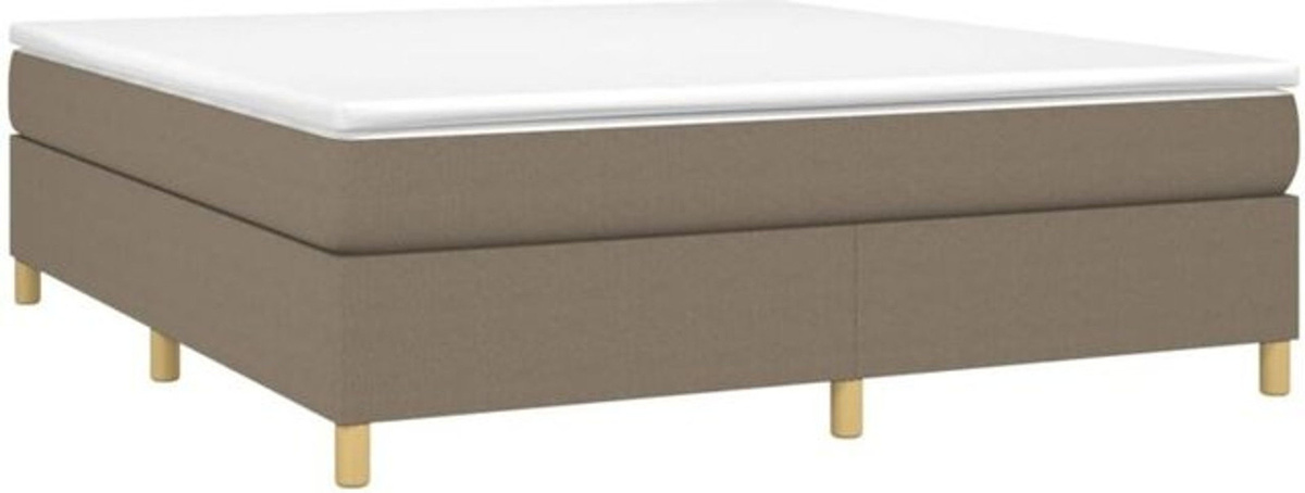 Vidaxl Boxspringbett mit Matratze in Taupe meliert aus Stoff, B/T: 160 x 200 cm - Bild 1