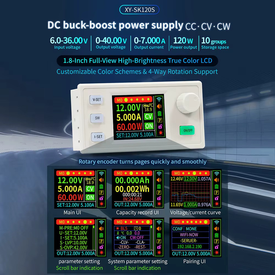 Aideepen SK120S Buck Boost Converter 120W CNC CC CV MPPT Solar Lademodul DC einstellbar - Bild 2
