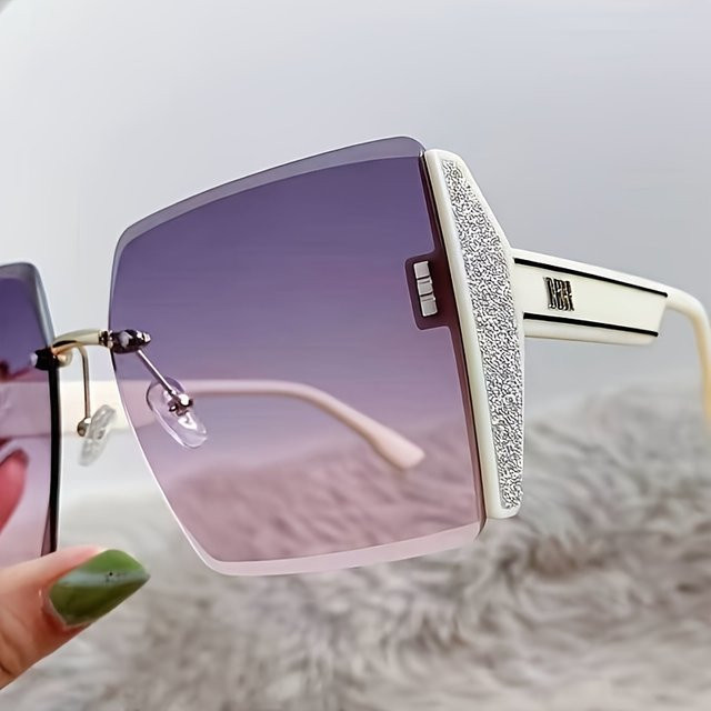 DIXSG Sonnenbrille, randlos, quadratisch, Metall, Unisex - Bild 1
