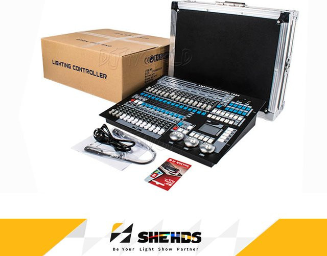SHEHDS 1024 DMX Konsole Controller für Par Lighting und Moving Heads mit Software Editor SSL2 in Schwarz - Bild 1