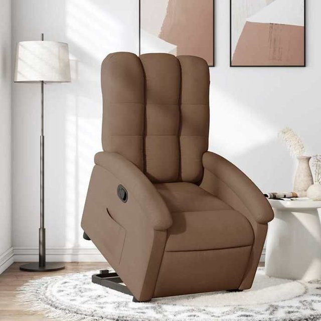 Elektrischer Aufstehsessel Maison Exclusive in Braun mit Holz- und Metallrahmen - Bild 1