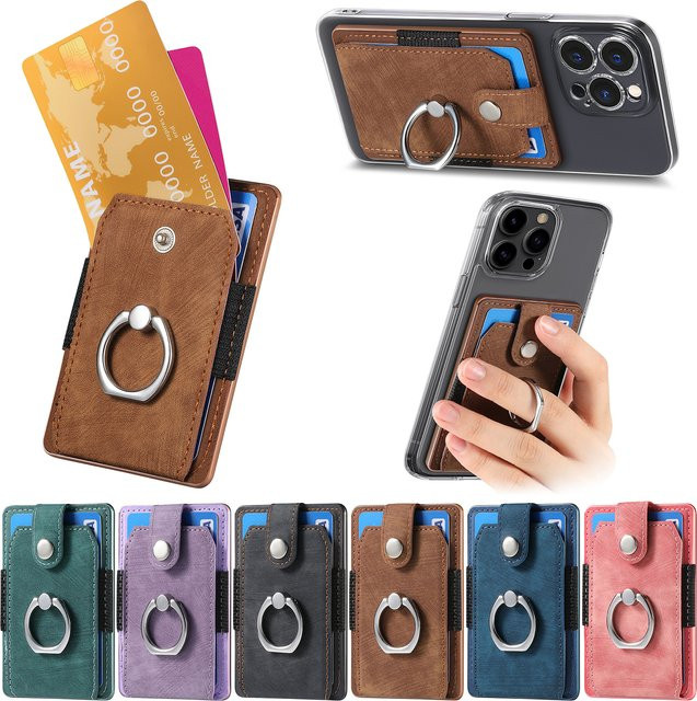 Multifunktionaler Klebe-Ring mit Schnalle als tragbarer Telefonständer und Kartenhalter in Pink - Bild 1