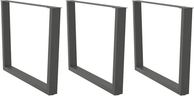vidaXL Esstisch Beine V-Form aus Stahl, 3 Stück, Anthrazit, Höhe: 73,3 cm, Breite: 100 cm - Bild 1