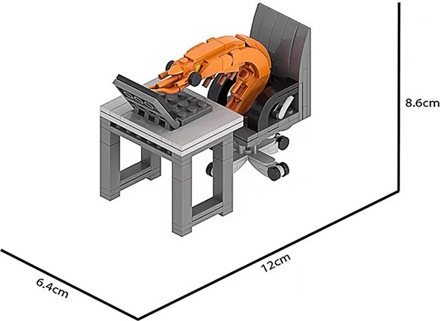 stemedu Garnelen Modell, Bausteine Set, Meerestiere, orange - Bild 1