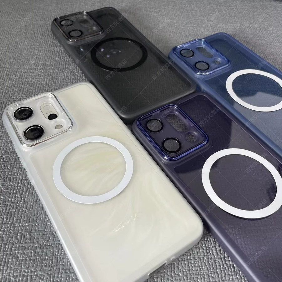 Transparente magnetische TPU-Schutzhülle für OPPO Reno 14F 14 Pro 13F 13 Pro A5 A5X A5i Pro A5M mit All-Inclusive-Objektivschutz in Lila - Bild 2