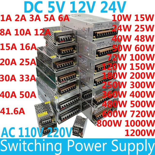 Schaltnetzteil AEVYVKV AC 110 V 220 V zu DC 5 V 12 V 24 V für LED-Streifen und SMPS Transformatoren - Bild 1