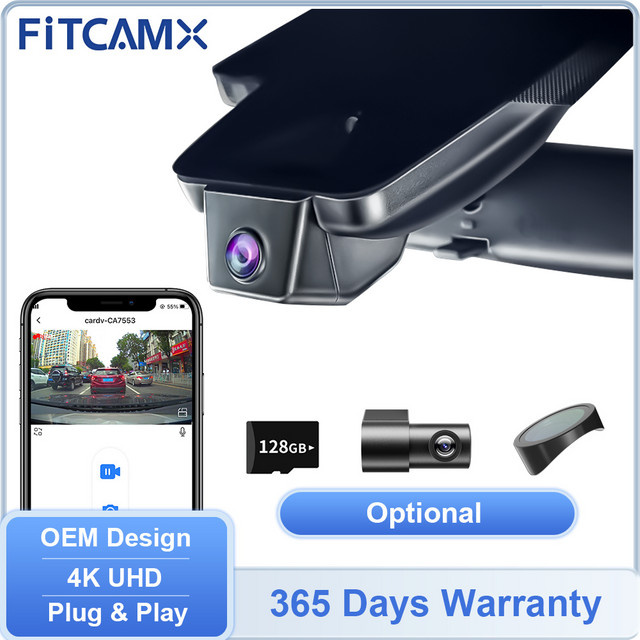 FITCAMX Dashcam Vorne und Hinten mit WIFI für Toyota Corolla 2017-2026, Corolla Cross 2022-2026 und Avalon 5. Generation 2019-2022, Schwarz - Bild 1