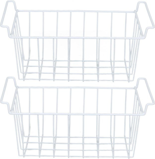 Aimo 2er-Set Draht-Aufbewahrungskörbe für Kühlschrank und Gefrierschrank in Weiß - Bild 1