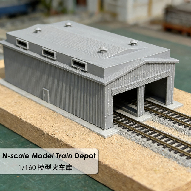 FunTrying Miniatur-Eisenbahndepot Modellbahnhof, 1:160 (Spur N), DIY-Bausatz - Bild 1