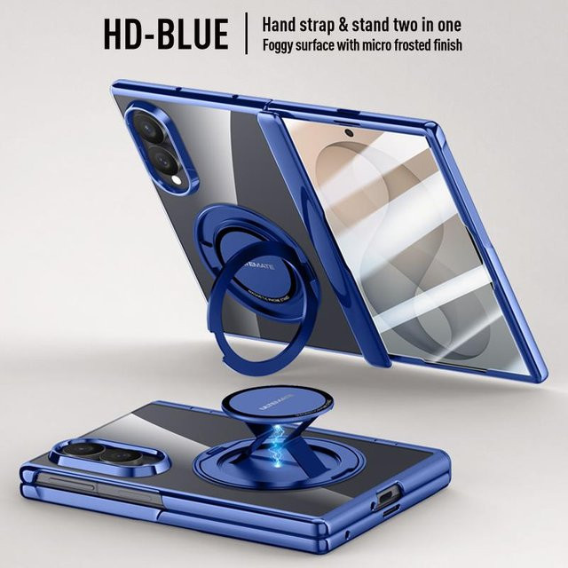 Samsung Galaxy Z Fold 8 Ultra Schutzhülle mit 360 Grad drehbarem Ring-Ständer und MagSafe Magnetfunktion in Blau - Bild 1