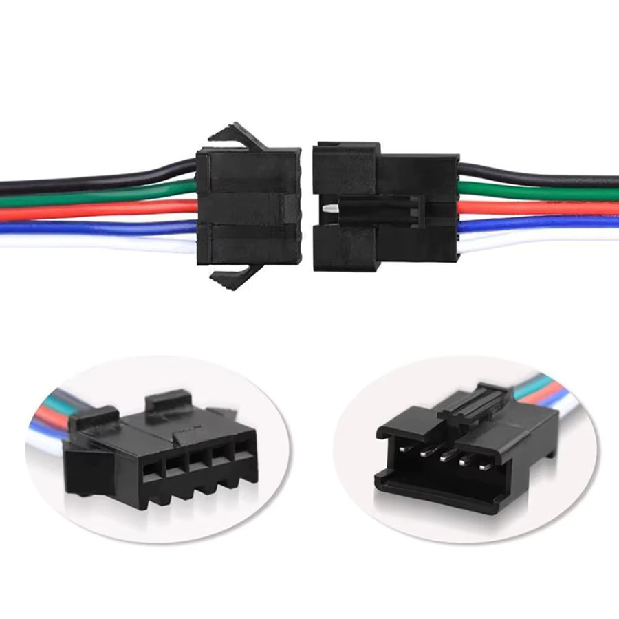 LS JST SM Stecker und Buchsen Set mit 15 cm Kabel für WS2812B SK6812 WS2811 RGBW LED-Streifen-Treiber (2Pin bis 6Pin) - Bild 3