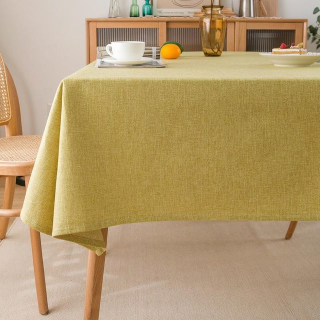 Wasserdichte rechteckige Tischdecke im Bauernhaus-Stil von JMG Household Supplies, gelb, B/T: 180 x 120 cm - Bild 1