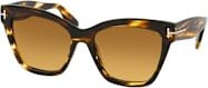 Tom Ford FT1217 Sonnenbrille Cat Eye, Braun, Vollrand, Damen, Kunststoff - Bild 1