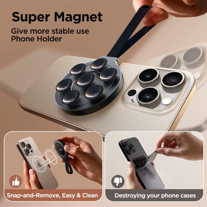 Joyroom Magnetische Saugnapf-Telefonhalterung aus Silikon für iPhone 15 Pro, freihändiger Griffständer für Dusche und Spiegel, erhältlich in Weiß, Orange und Schwarz - Bild 4