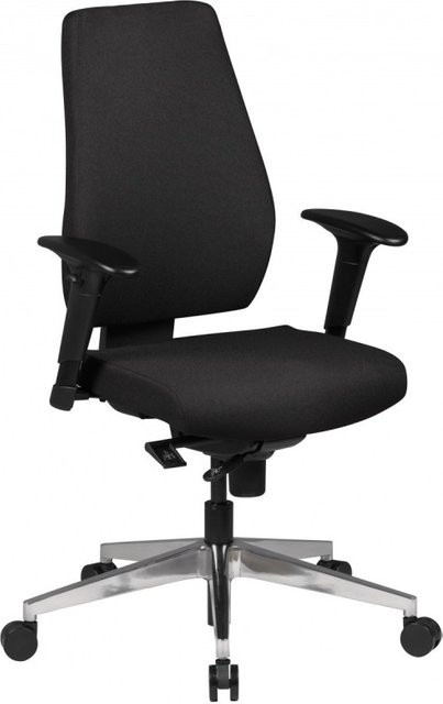 Amstyle Bürostuhl Schwarz mit Stoffbezug und verstellbarer Sitztiefe - Bild 1
