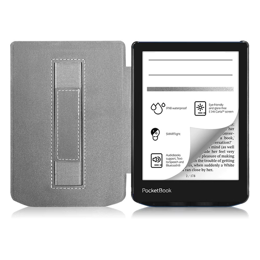 Stoßfeste Hartschalen-Schutzhülle für PocketBook Verse Lite Pro Color 6' EBook mit Handschlaufe von YOUQEEC in Blau - Bild 5