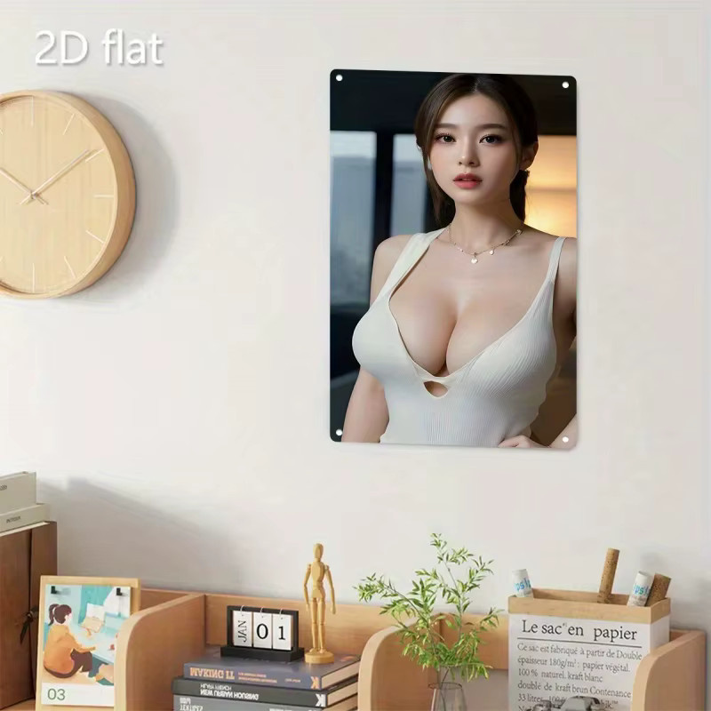Minimalistische Metall-Wandkunst CIFBUY mit Frauenporträt als moderne Grafik für dein Wohnzimmer oder Büro - Bild 2