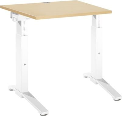 Schäfer Shop Genius Schreibtisch ERGOSTYLE S, manuell höhenverstellbar, Rechteck, B/T/H: 80 x 80 x 67,5-89,5 cm, Ahorn/Weiß - Bild 1