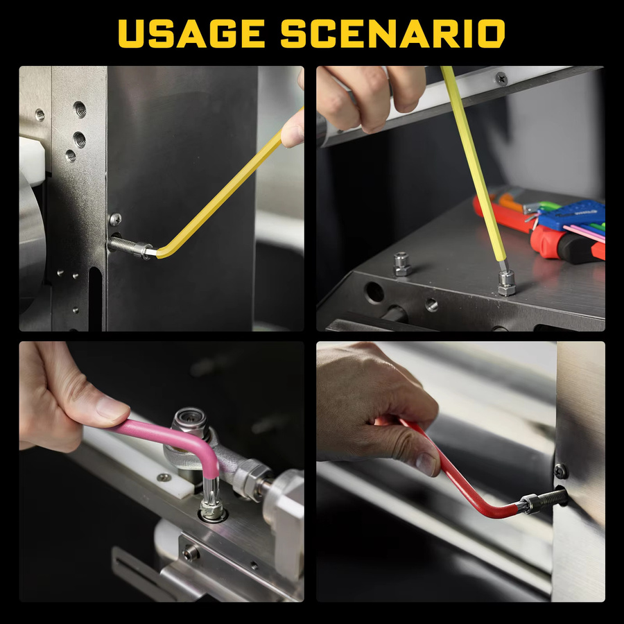 Geinxurn Inbusschlüsselsatz in Multicolor mit Torx und Hex Kurzschaft mit Loch T10-T50 und H1.5-H10 für Präzisionsreparaturen und DIY-Arbeiten - Bild 6