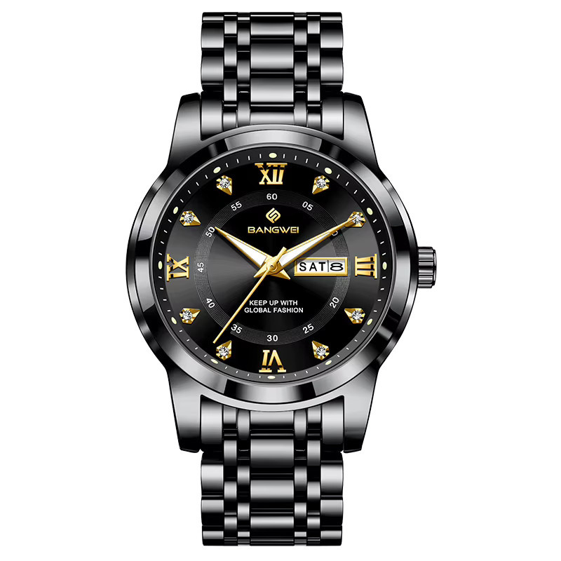 LIGE Armbanduhr Edelstahl, Quarz, Schwarz, Herren - Bild 7