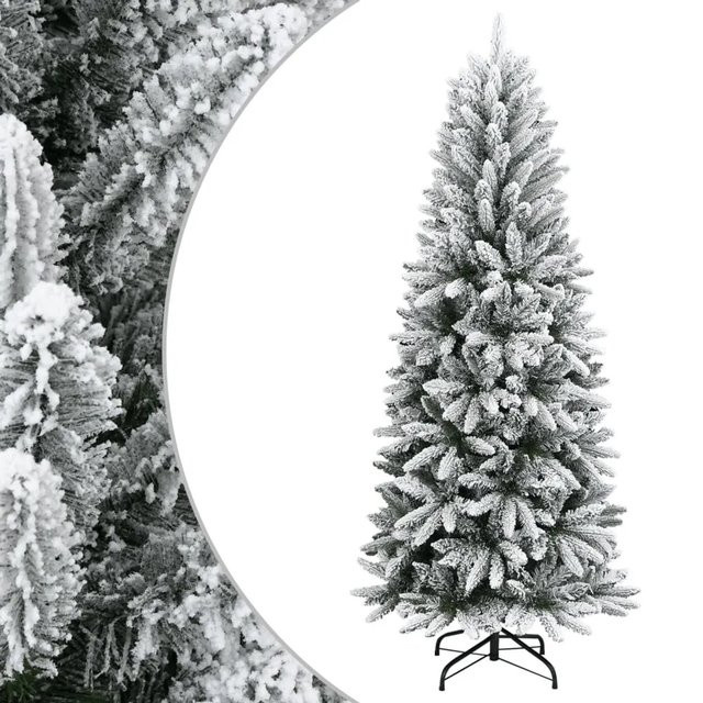 Furnicato Künstlicher Weihnachtsbaum Beschneit in Grün und Weiß aus PVC und PE, Höhe: 120 cm - Bild 1