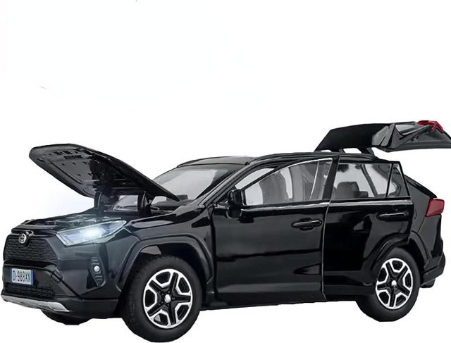 Fourall- Model Cars Toyota RAV4, Modellauto, 1:32, schwarz, mit Licht und Sound - Bild 1