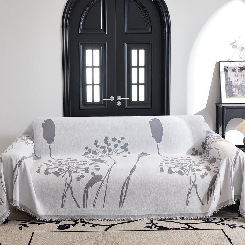 Rutschfester Chenille Sofabezug mit floralem Design in modernem Stil, B/B: 180 x 130 cm - Bild 3