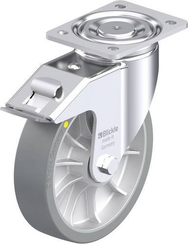 Blickle Stahlblech-Lenkrolle LH-ALTH 202K-FI-AS in Silber, Rad-Durchmesser: 200 mm, Tragfähigkeit: 900 kg - Bild 1
