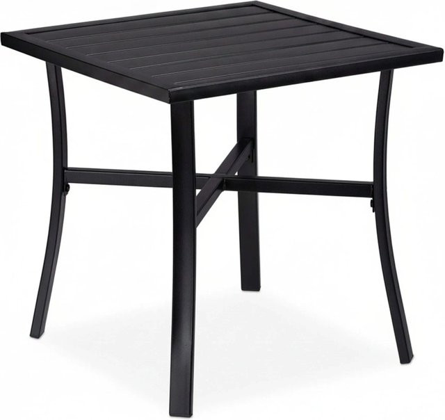 Relaxdays Gartentisch aus Stahl in Schwarz, quadratisch, B/T/H: 46 x 46 x 46 cm - Bild 1