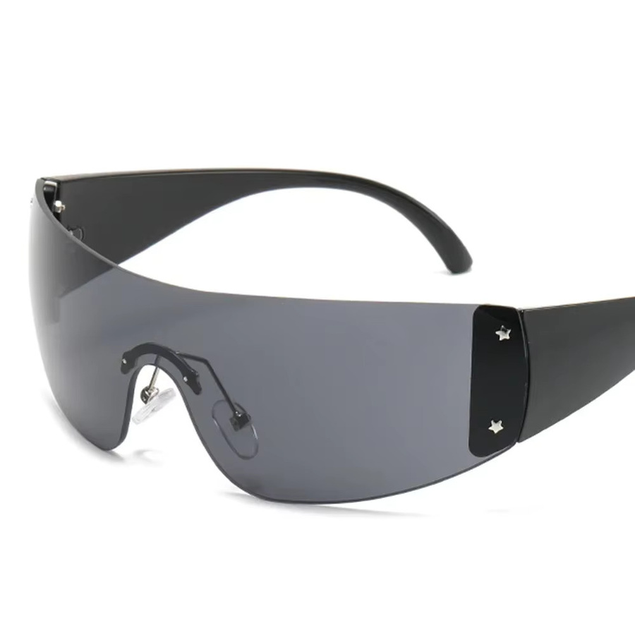 Unregelmäßige Hip Hop Sonnenbrille, Unisex, rectangular, black, plastic - Bild 3