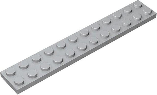 Buildmoc 2445 2x12 Platte Baustein Flach, 10-teiliges Set, Grau - Bild 1