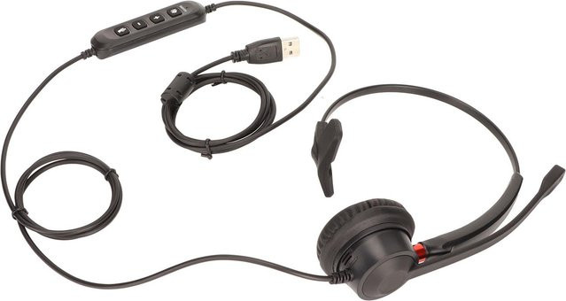 Honor Electronics USB Business Headset mit ENC Geräuschunterdrückung, einseitiger kabelgebundener PC-Kopfhörer in Schwarz - Bild 1