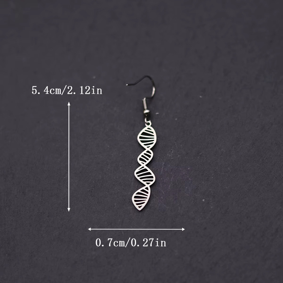 Kinitial Ohrringe Edelstahl, Biochemische Gene Molekül Doppel Helix DNA, Damen - Bild 2