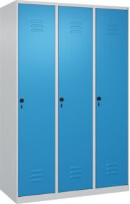 C+P Spind Classic PLUS Garderobenschrank mit 3 Abteilen, Stahlkonstruktion, H x B x T: 185 x 120 x 50 cm - Bild 1