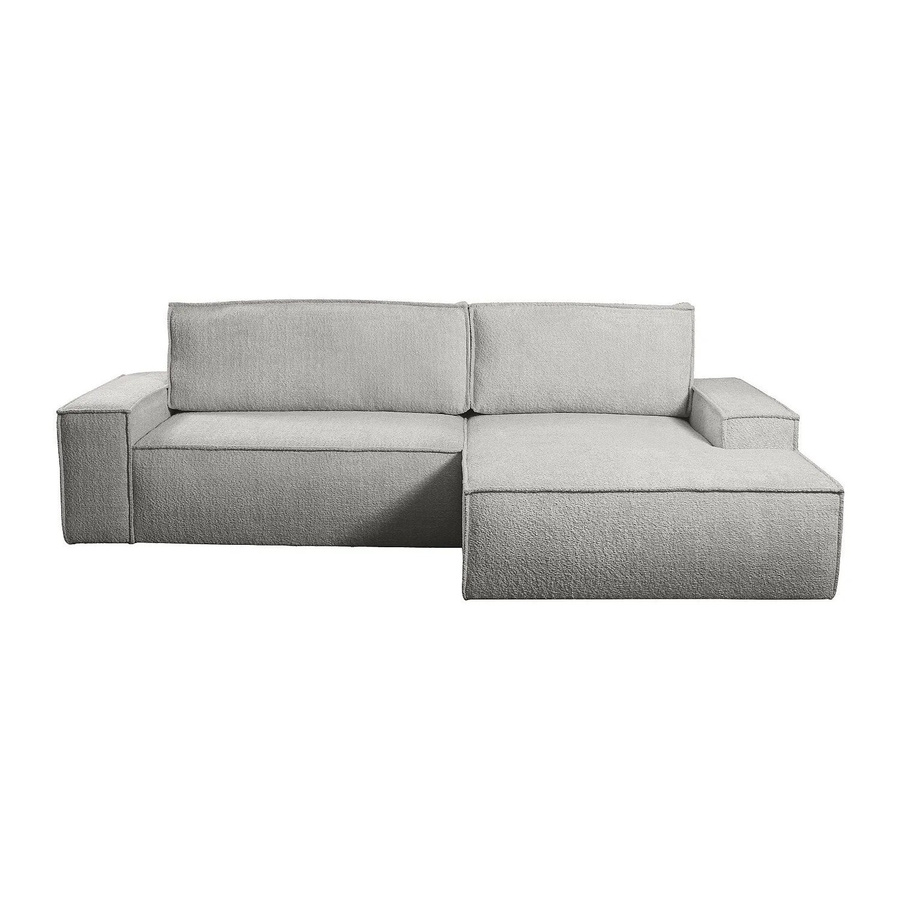 Vente-unique Schlafsofa Amelia in Grau mit L-Form und Bouclé-Stoff - Bild 2
