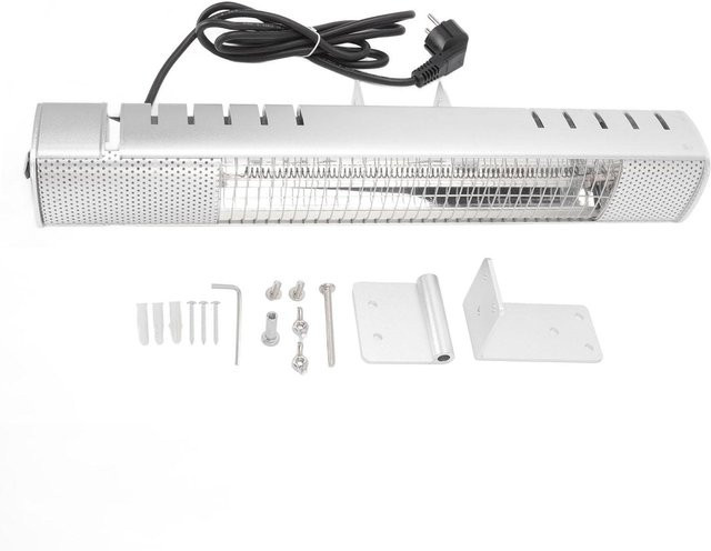 Aimo Elektrischer Infrarot-Raumheizer mit Kohlefaserrohr, hängend, wasserdicht und staubdicht, 1000W, Grau - Bild 1