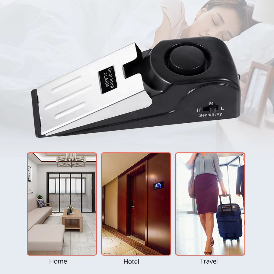 FUERS Türstopper-Alarmsystem mit 120 dB, kabellose Diebstahlsicherung und WiFi-Funktion, Schwarz - Bild 2