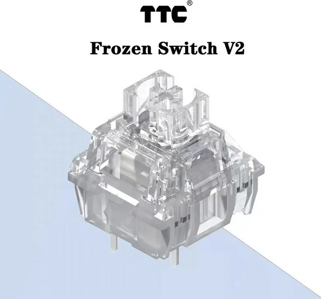TTC Frozen Switch V2 Silent Mute Linear Mechanical Keyboard Switches, 3 Pins, 39gf, RGB, Transparent - Bild 1