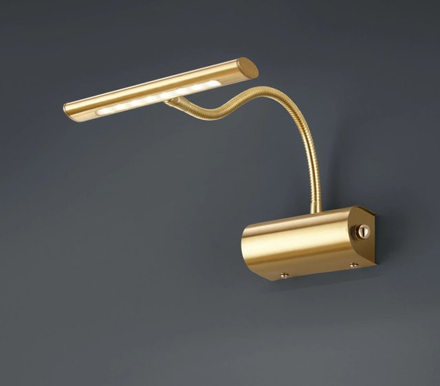 Trio LED-Wandleuchte Curtis in Messing matt mit Dimmer und Flexarm, warmweiß - Bild 1