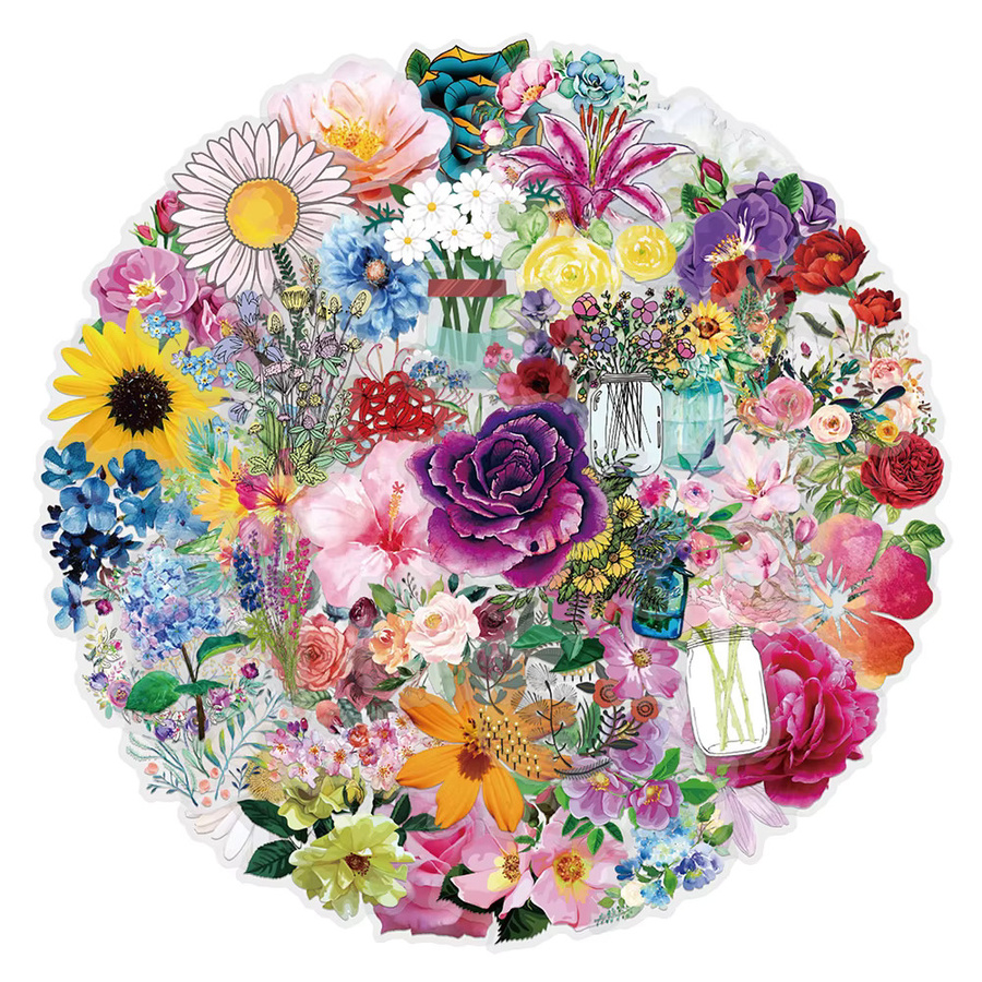 Charile Kawaii Transparente Blumen Ästhetische Aufkleber, Sticker, multicolour - Bild 2